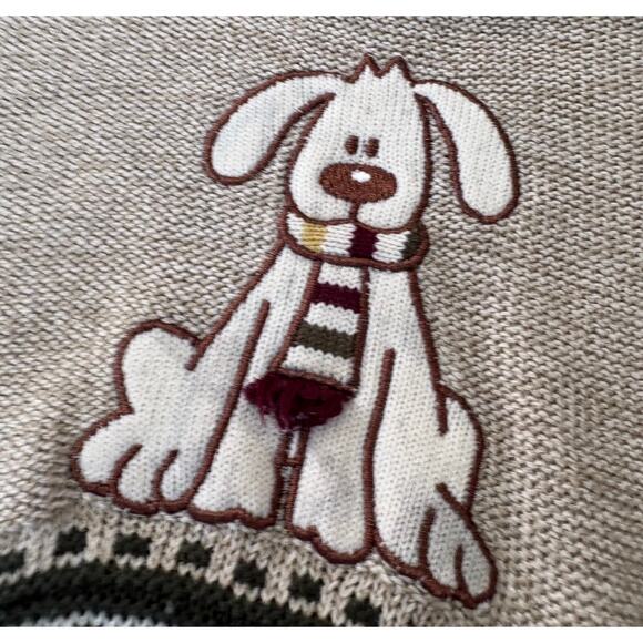 Vintage Dog Graphic Knit Sweater Toddler 3T Cozy Fair Isle Preppy Pullover - Picture 2 of 7